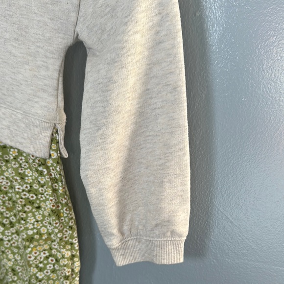 Carter's Heather & Green Casual Dress with Peplum Style Long Sleeves Girls 4T - Picture 6 of 8